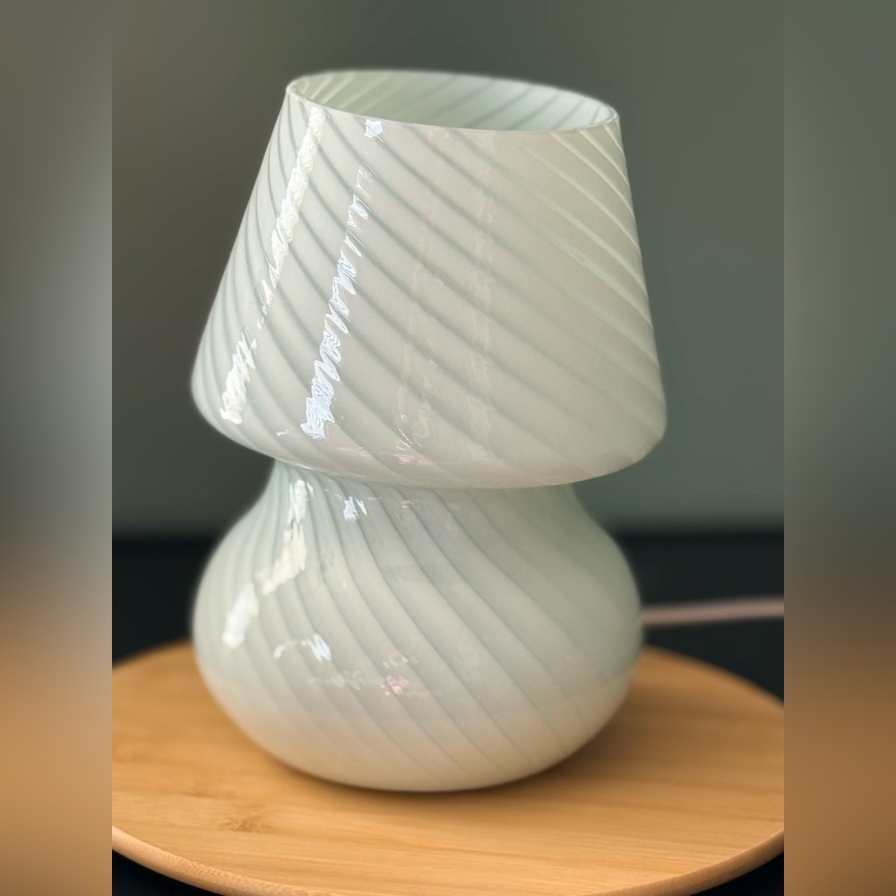 90’s Swirl frosted table lamp sculptural modern decor